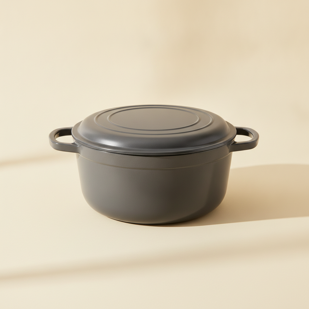 Enamelled Cast Iron Dutch Oven — Matte Charcoal, 26cm