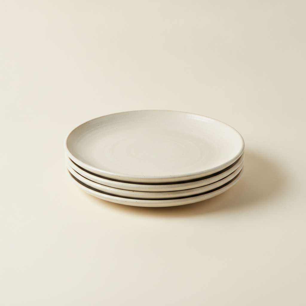 Hand-Thrown Stoneware Dinner Plates — Set of Four