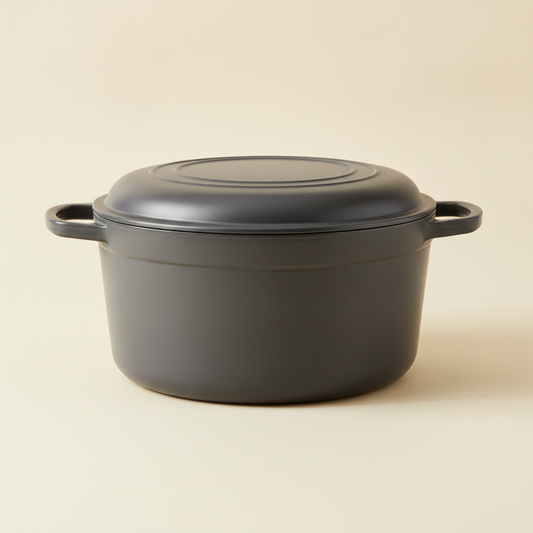Enamelled Cast Iron Dutch Oven — Matte Charcoal, 30cm