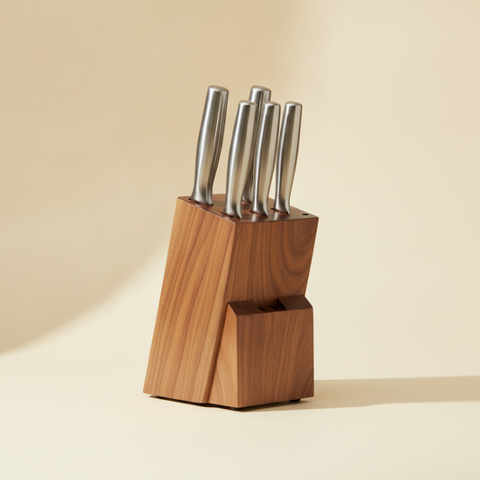 Five-Piece Forged Knife Set with Walnut Block